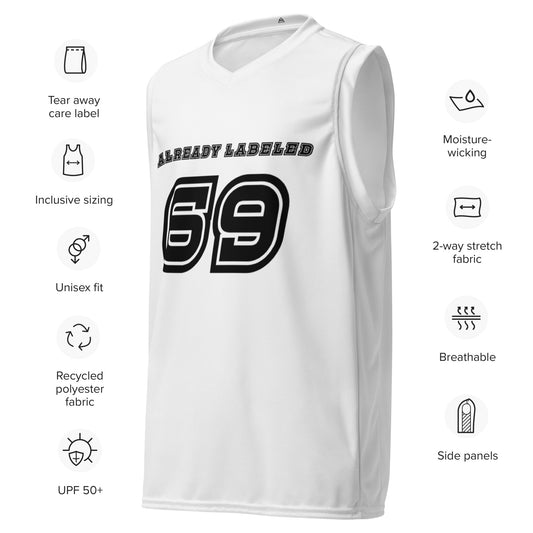 Already Labeled #69 Recycled Unisex Basketball Jersey